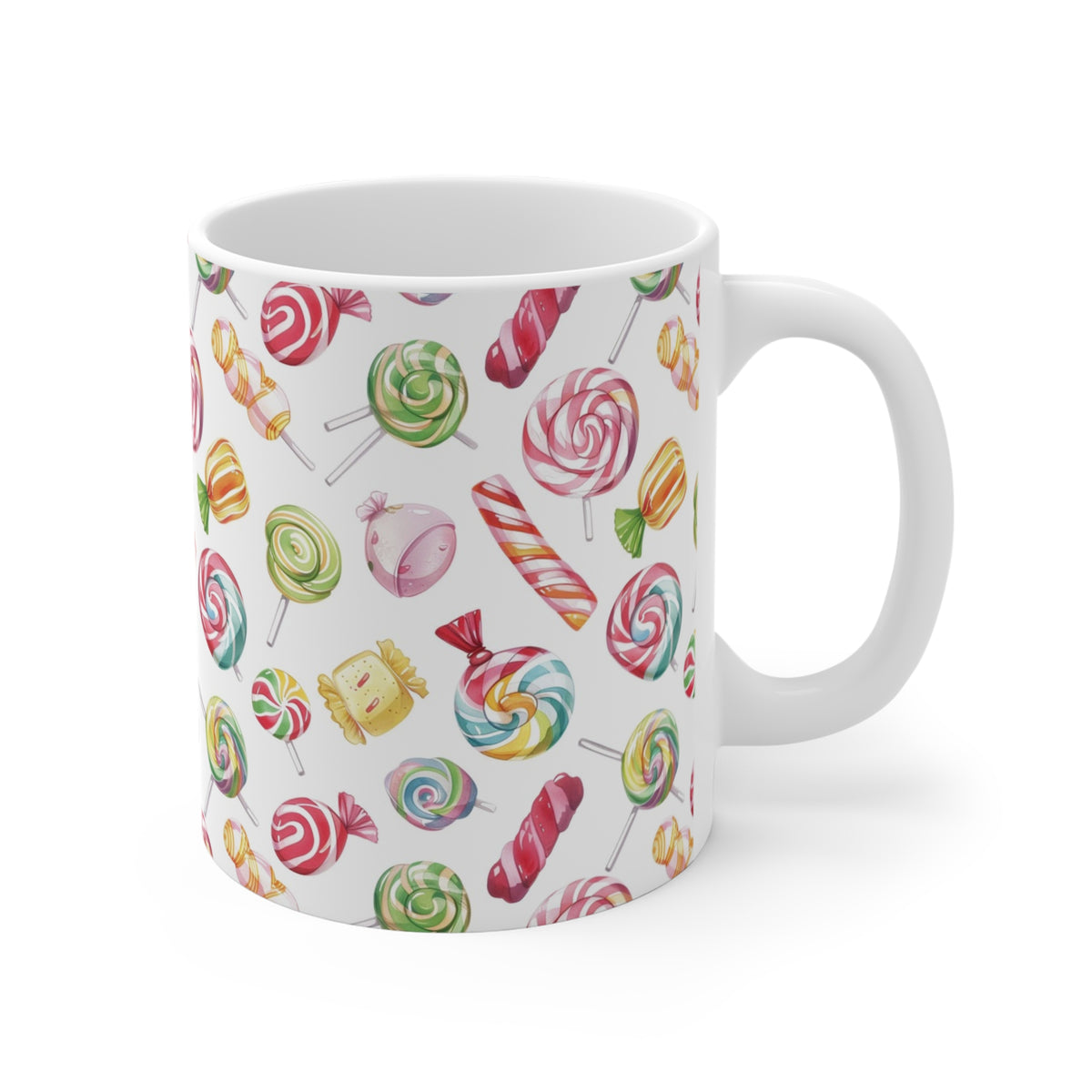 Colorful All-Over Candy Theme Coffee Mug Fun Ceramic Drinkware 300