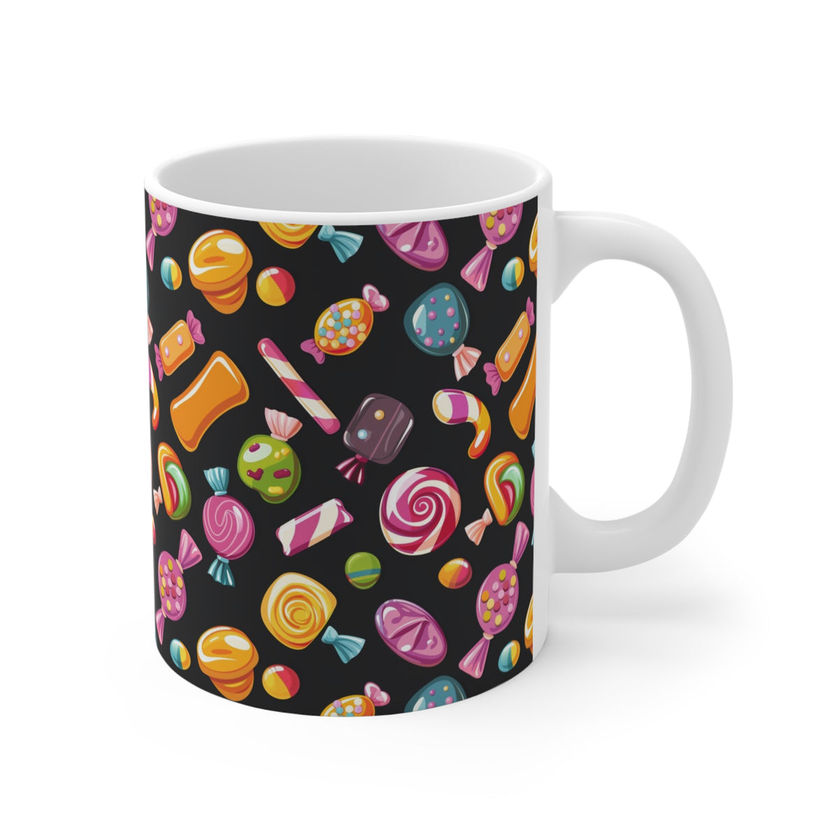 Colorful All-Over Candy Theme Coffee Mug Fun Ceramic Drinkware 261