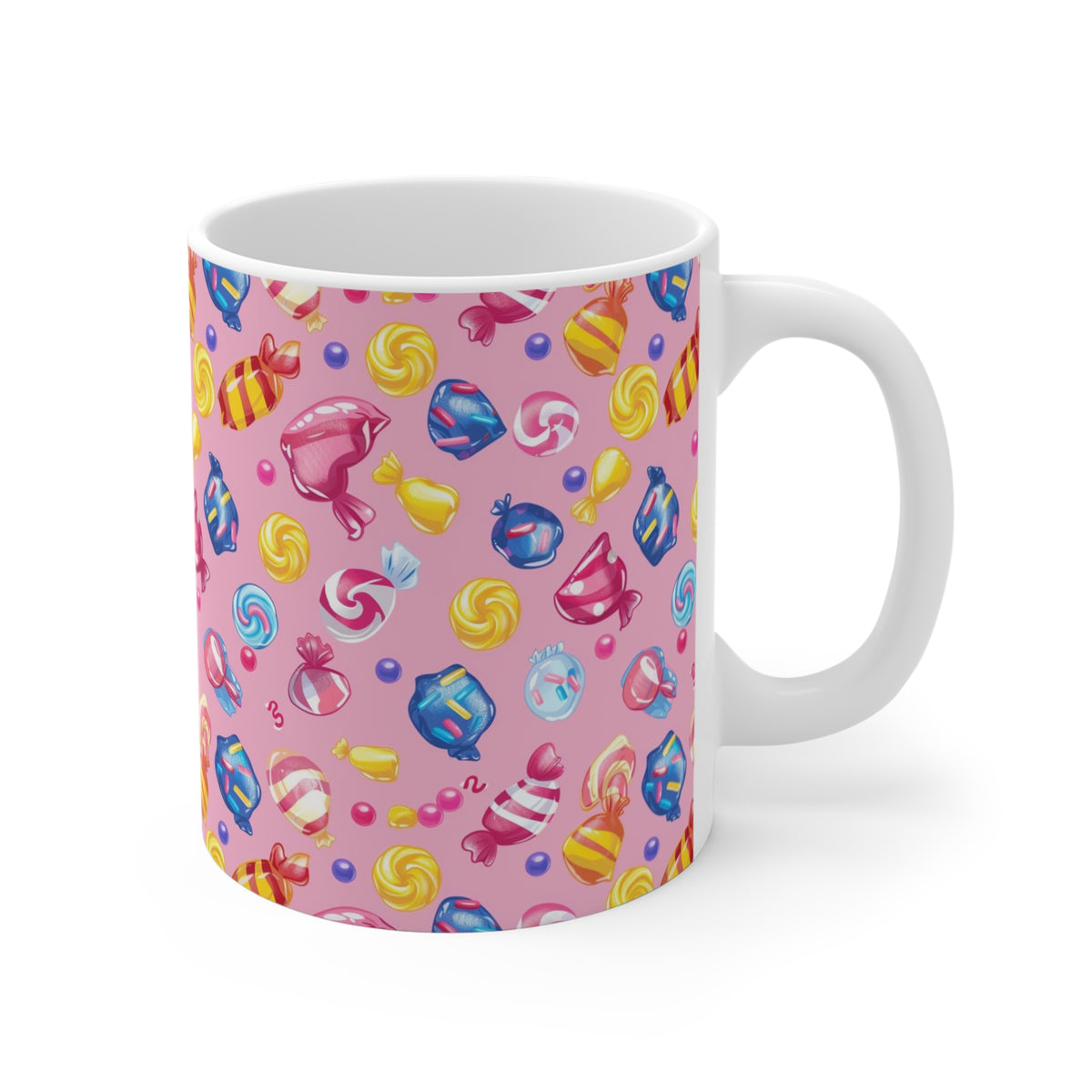 Colorful All-Over Candy Theme Coffee Mug Fun Ceramic Drinkware 376