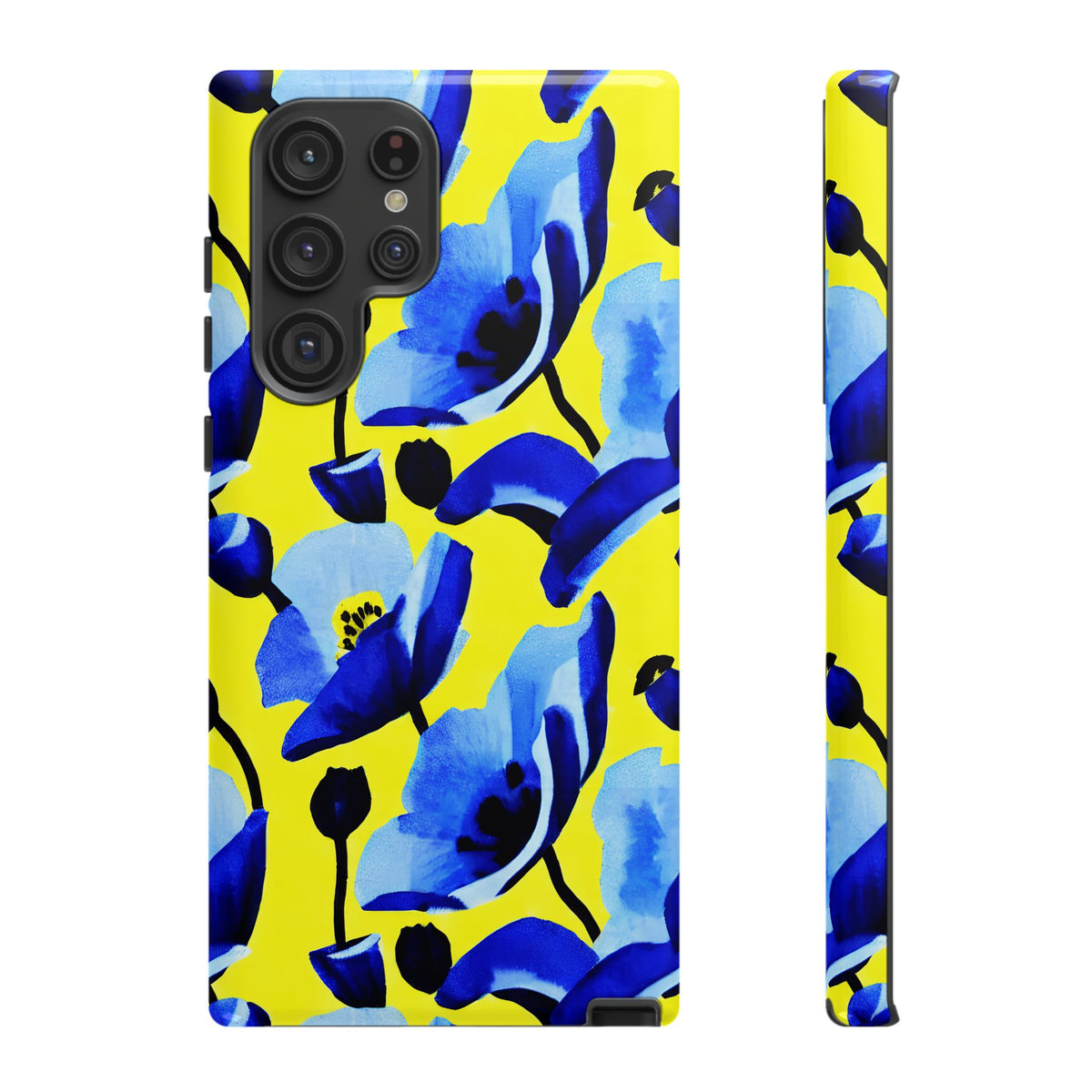 Vibrant Blue Floral Phone Case – A Perfect Fusion of Style and Protection