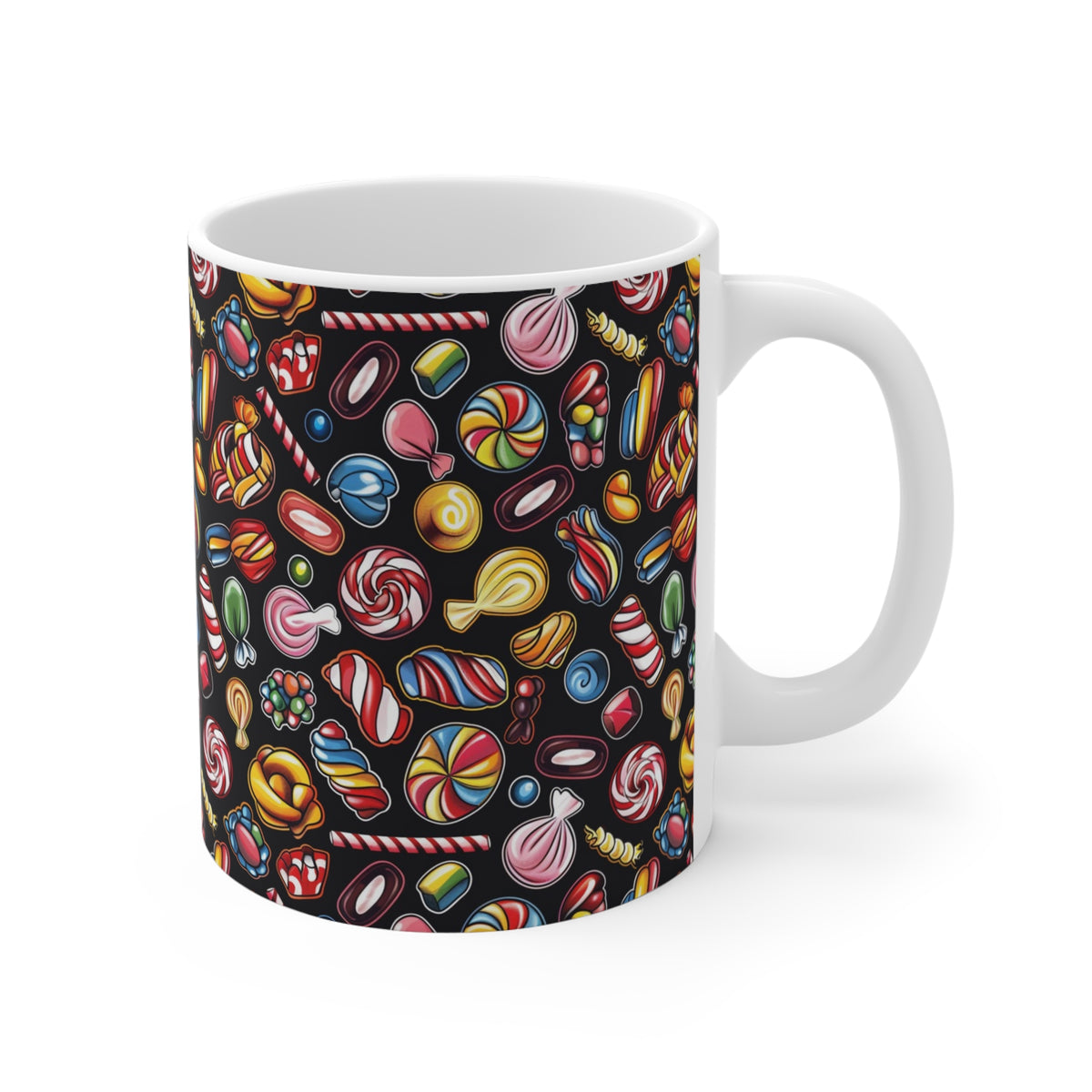 Colorful All-Over Candy Theme Coffee Mug Fun Ceramic Drinkware 185