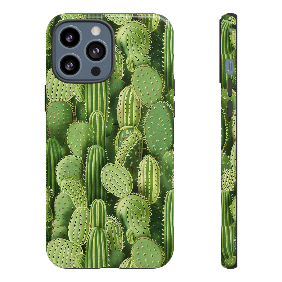 Cactus Embroidery Phone Case – Elegant and Unique Handcrafted Cactus Design