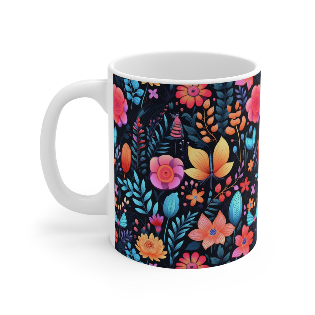 Floral Garden Pattern Coffee Mug – A Must-Have for Nature Enthusiasts    (12)