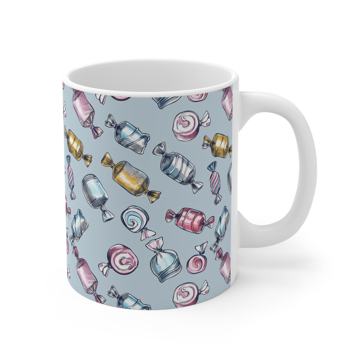 Colorful All-Over Candy Theme Coffee Mug Fun Ceramic Drinkware 304