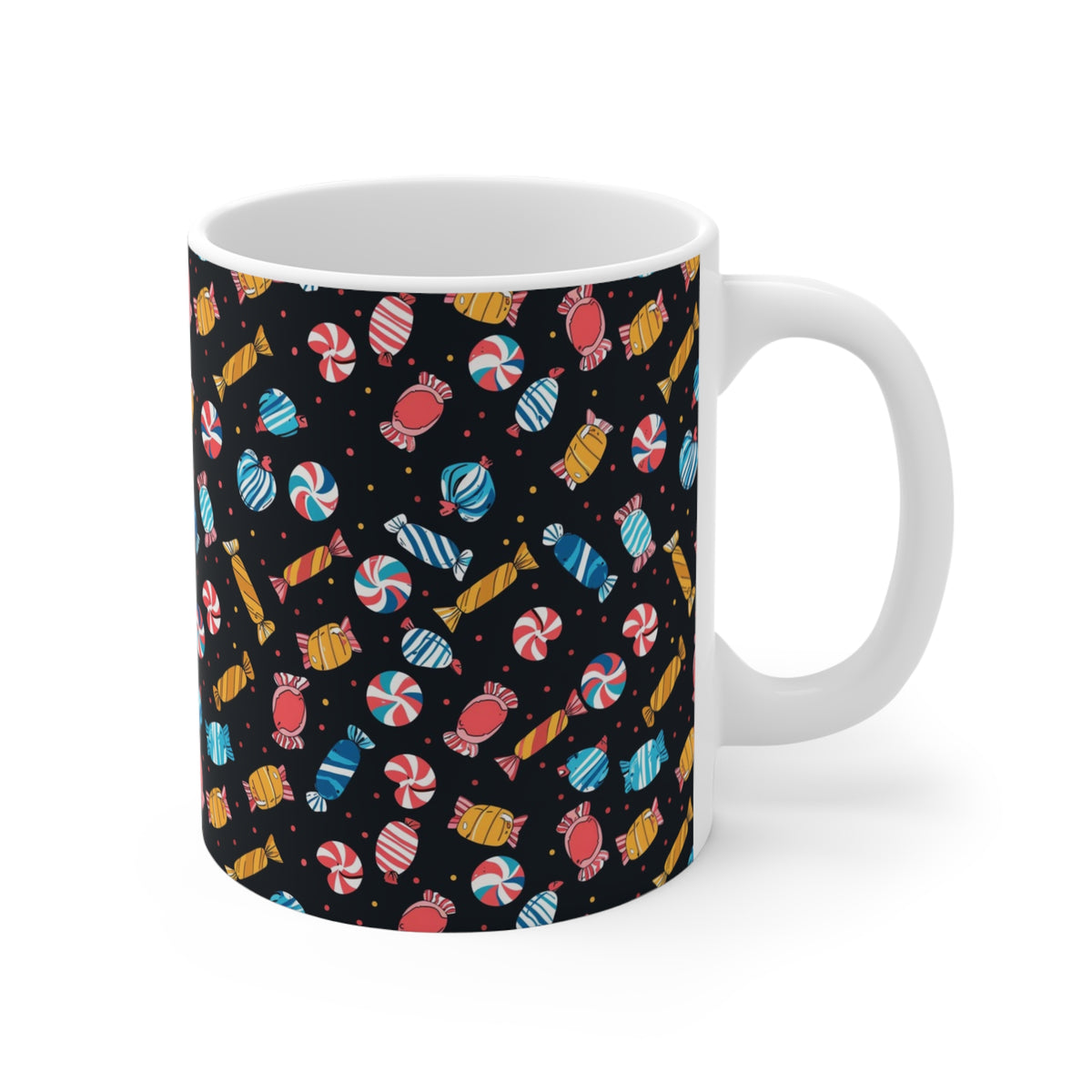 Colorful All-Over Candy Theme Coffee Mug Fun Ceramic Drinkware 392