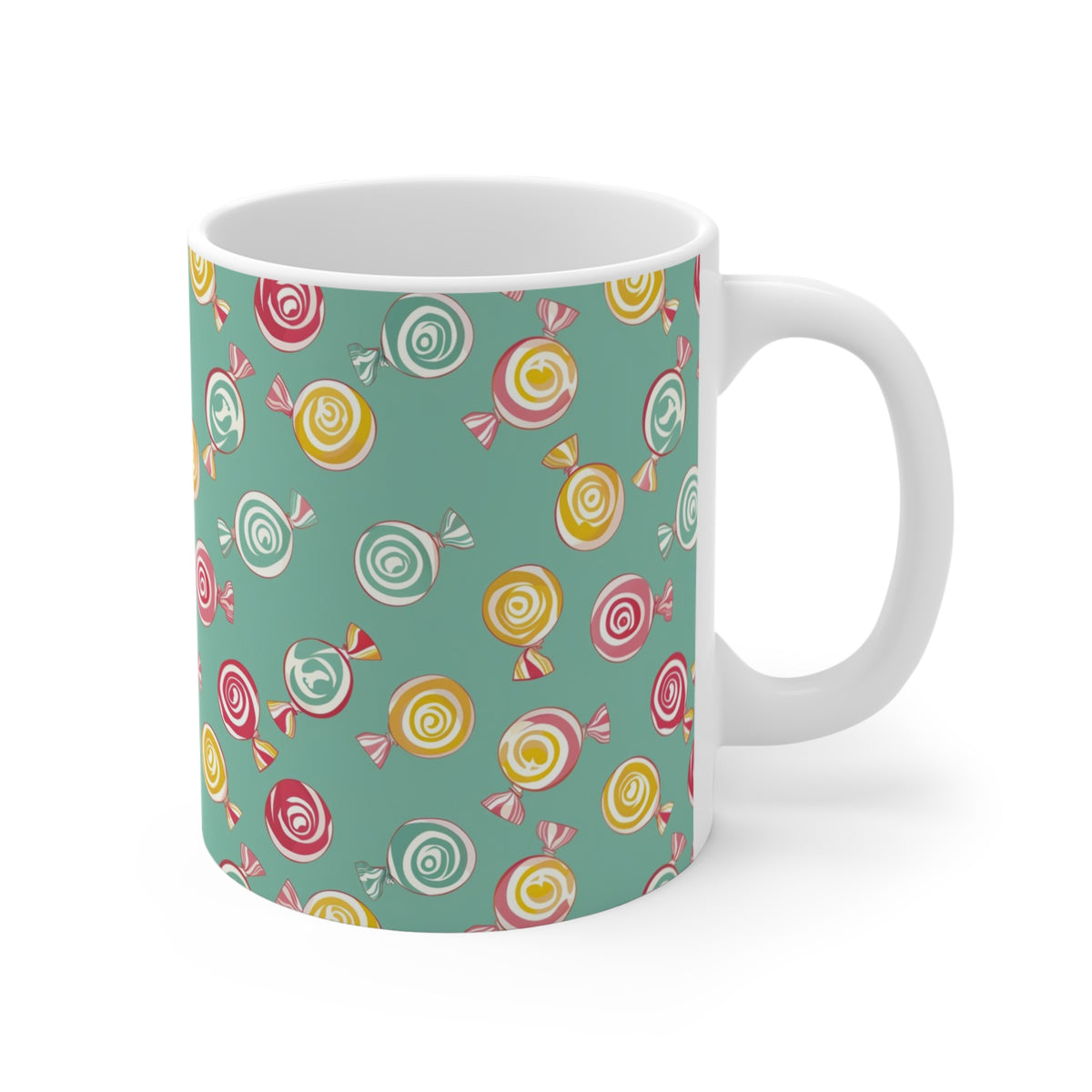 Colorful All-Over Candy Theme Coffee Mug Fun Ceramic Drinkware 213