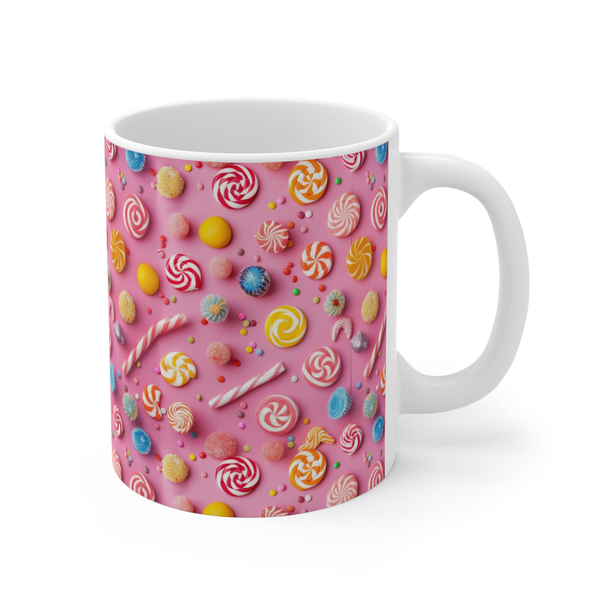 Colorful All-Over Candy Theme Coffee Mug Fun Ceramic Drinkware 325