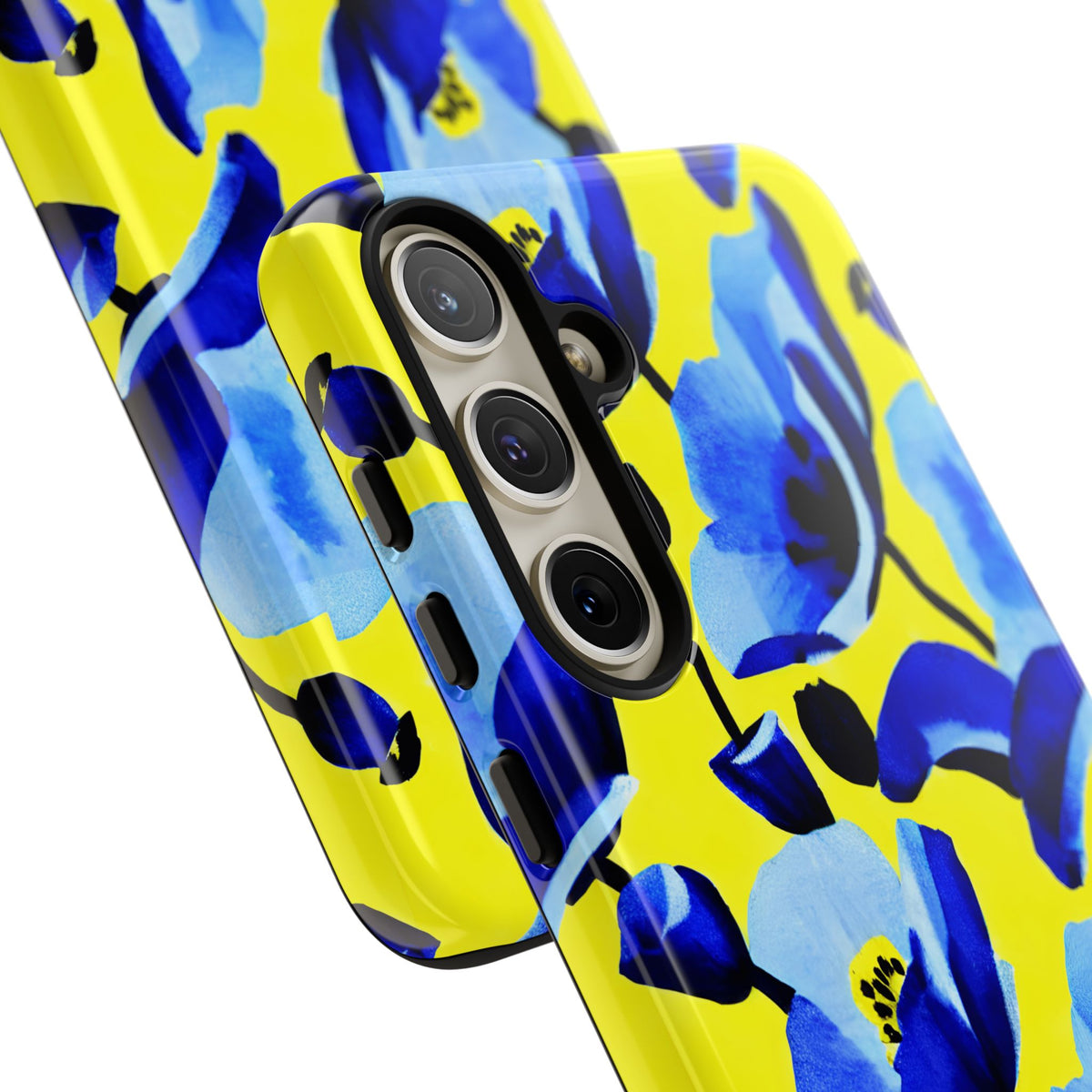 Vibrant Blue Floral Phone Case – A Perfect Fusion of Style and Protection