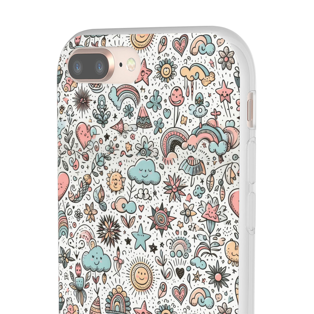 Pastel Doodle Pattern Phone Case – A Playful Touch of Elegance