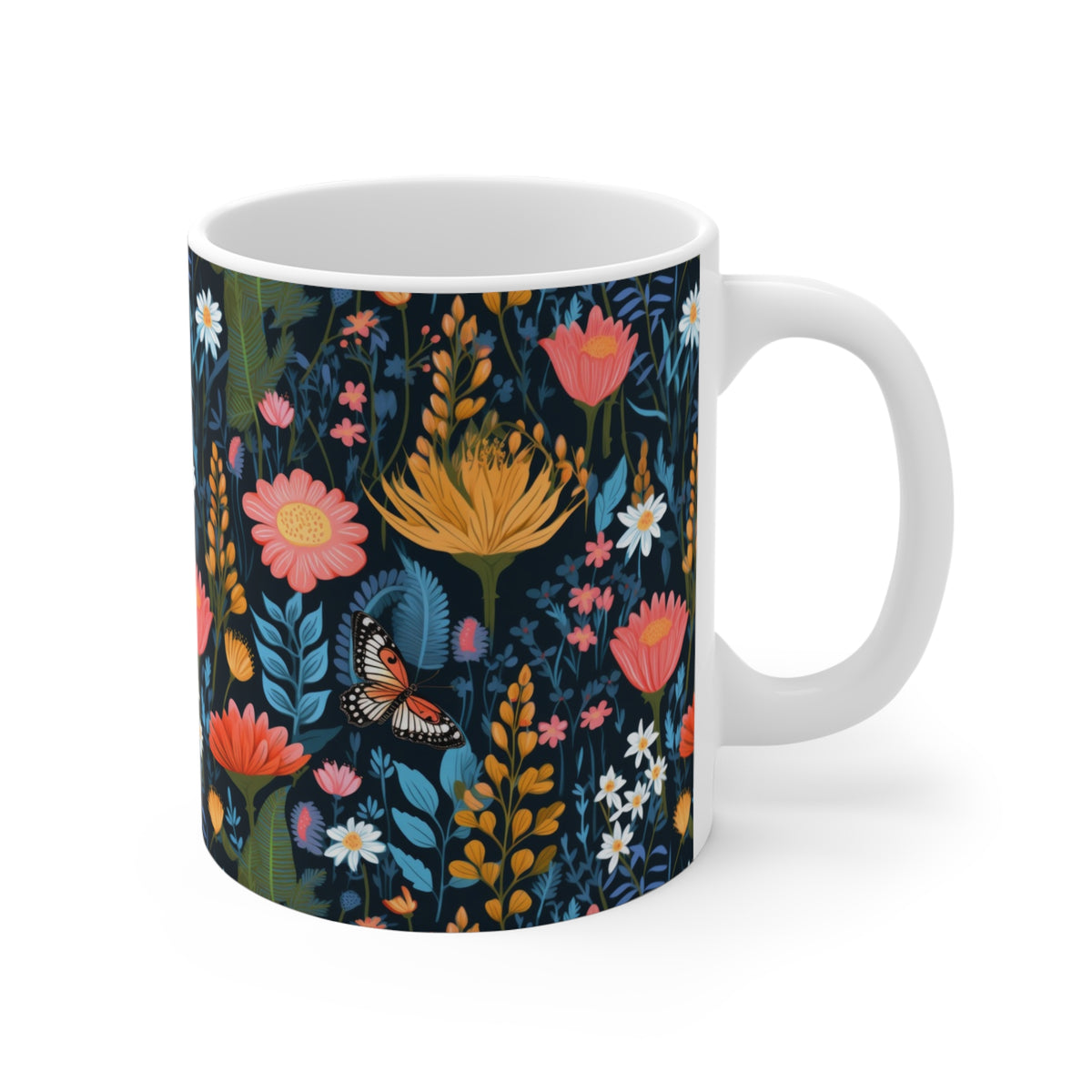 Floral Garden Pattern Coffee Mug – A Must-Have for Nature Enthusiasts    (4)