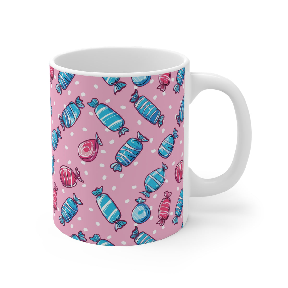 Colorful All-Over Candy Theme Coffee Mug Fun Ceramic Drinkware 151